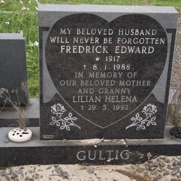 GULTIG Frederick Edwaed 1917-1988 &amp; Lilian Helena -1992