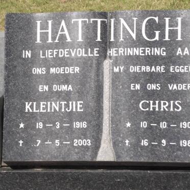 HATTINGH Chris 1904-1982 &amp; Kleintjie 1916-2003
