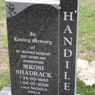 HANDILE Mkosi Shadrack 1940-2006