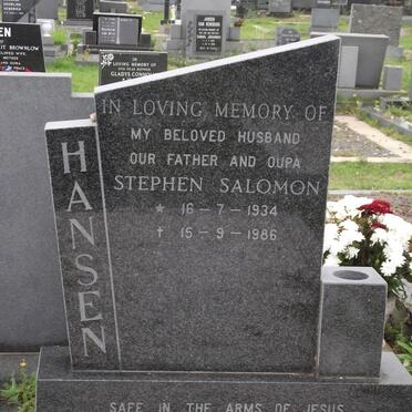 HANSEN Stephen Salomon 1934-1986