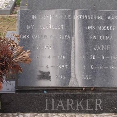 HARKER John 1911-1987 &amp; Jane 1920-1988