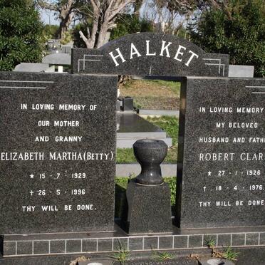 HALKET Robert Clark 1926-1976 &amp; Elizabeth Martha 1929-1996