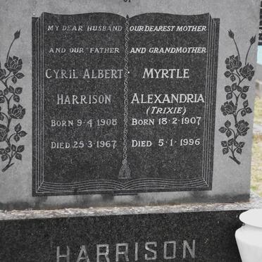 HARRISON Cyril Albert 1908-1967 &amp; Myrtle 1907-1996