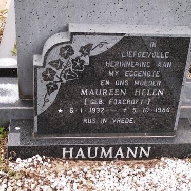 HAUMANN Maureen Helen nee FOXCROFT 1932-1986