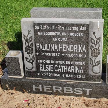HERBST Pauline Hendrik 1937-1999 :: HERBST Elsie Catharina 1956-2012