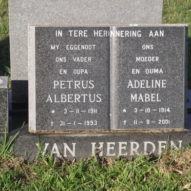 HEERDEN Petrus Albertus, van 1911-1993 &amp; Adeline Mabel 1914-2001