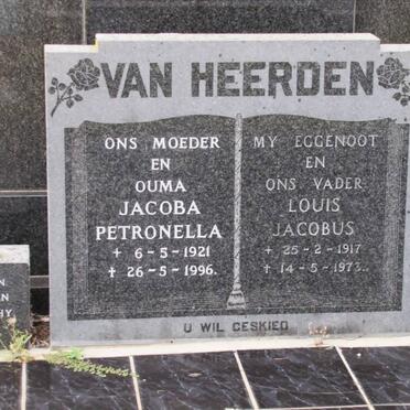 HEERDEN Louis Jacobus, van 1917-1973 &amp; Jacoba Petronella 1921-1996