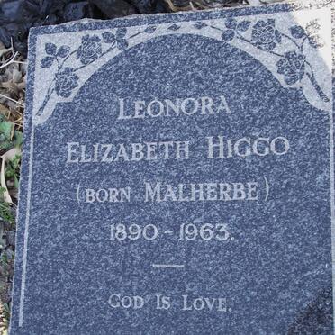 HIGGO Leonora Elizabeth nee MALHERBE 1890-1963