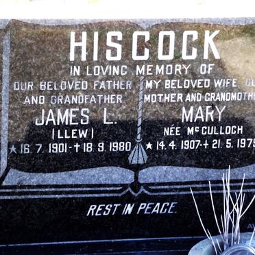 HISCOCK James L. 1901-1980 &amp; Mary nee Mc CULLOCH 1907-1975
