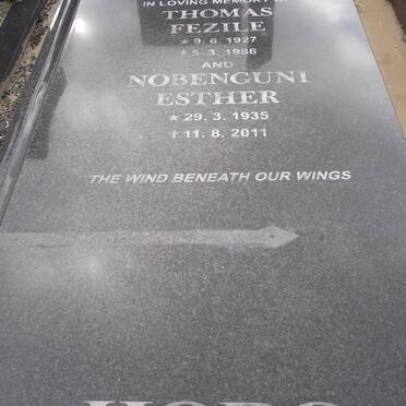 HORO Thomas Fezile 1827-1988 &amp; Nobenguni Esther 1935-2011