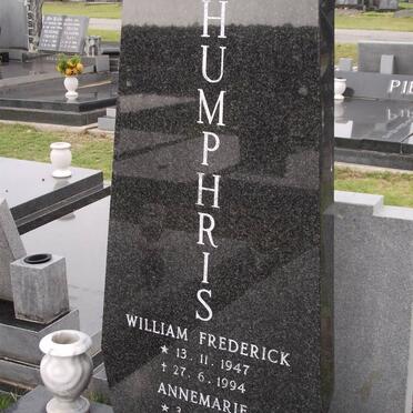 HUMPHRIS William Frederick 1947-1994 &amp; Annemarie 1948-