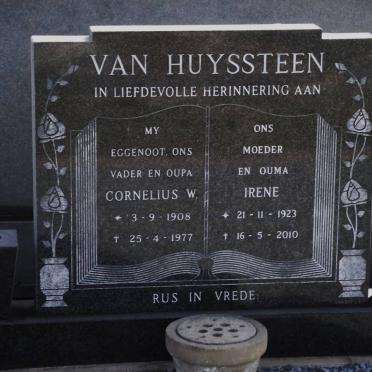 HUYSSTEEN Cornelius W., van 1908-1977 &amp; Irene 1923-2010