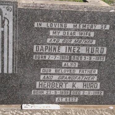 HURD Herbert K. 1899-1982 &amp; Daphne Inez 1904-1953 