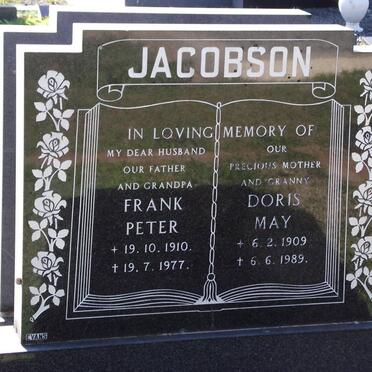JACOBSON Frank Peter 1910-1977 &amp; Doris May 1909-1989