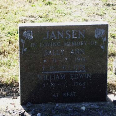 JANSEN Sally Ann 1913-1973 &amp; William Edwin -1963