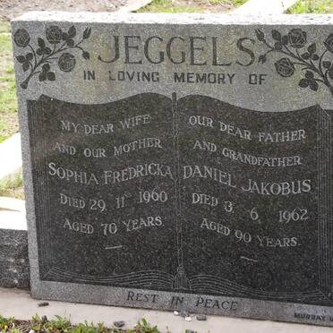 JEGGELS Daniel Jakobus -1962 &amp; Sophia Fredricka -1960