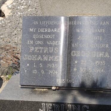 JERLING Petrus Johannes 1935-1974 &amp; Georgina 1935-1966