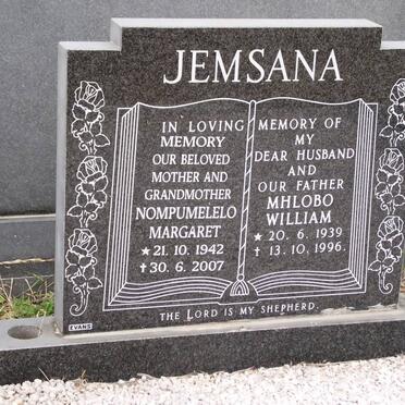 JEMSANA Mhlobo William 1939-1996 &amp; Nompumelelo Margaret 1942-2007