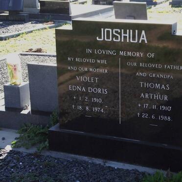 JOSHUA Violet Edna Doris 1910-1974 &amp; Thomas Arthur 1910-1988