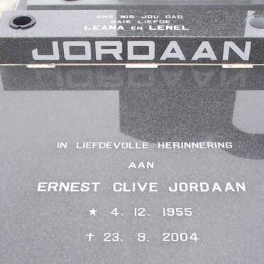 JORDAAN Ernest Clive 1955-2004