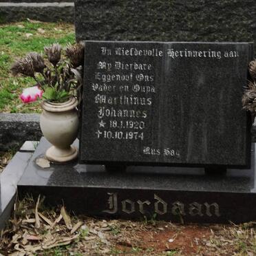 JORDAAN Marthinus Johannes 1920-1974
