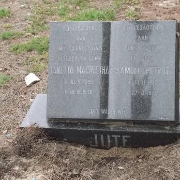 JUTE Janetta Magrietha 1899-1972 &amp; Samuel Petrus 1910-1978