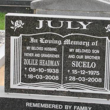 JULY Zolile Headman 1938-2008 :: JULY Sicelo 1975-2008