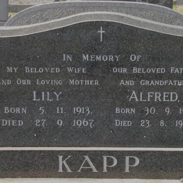 KAPP Alfred 1911-1999 &amp; Lily 1913-1967