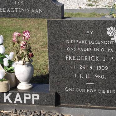 KAPP Frederick J.P. 1909-1980