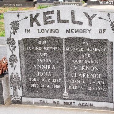 KELLY Vernon Clarence 1921-1972 &amp; Annira Iona 1927-1986