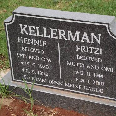 KELLERMAN Hennie 1920-1996 &amp; Fritzi 1914-2010