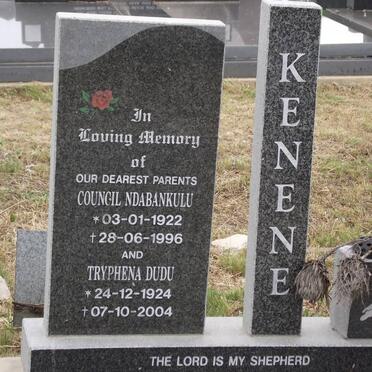 KENENE Council Ndabankulu 1922-1996 &amp; Tryphena Dudu 1924-2004