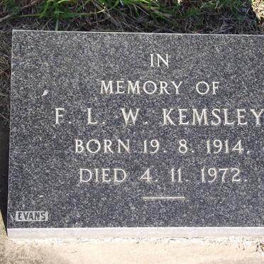 KEMSLEY F.L.W. 1914-1972