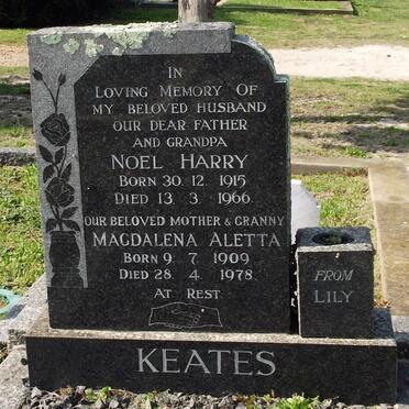 KEATES Noel Harry 1915-1966 &amp; Magdalena Aletta 1909-1978