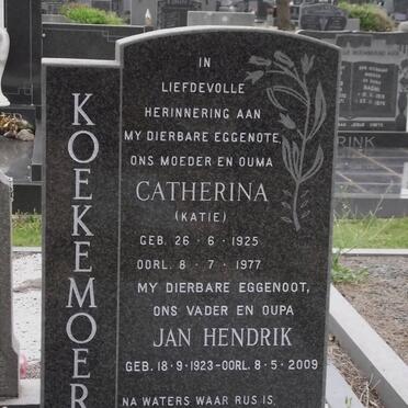 KOEKEMOER Jan Hendrik 1923-2009 &amp; Catherina 1925-1977