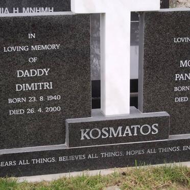 KOSMATOS Dimitri 1940-2000 &amp; Panayiota 1946-2000