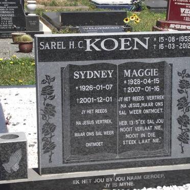 KOEN Sarel H.C. 1952-2012 :: KOEN Sydney 1926-2001 &amp; Magdalena 1928-2007