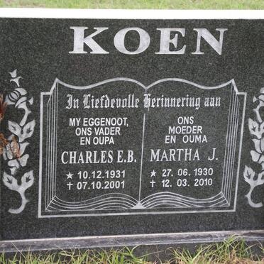 KOEN Charles E.B. 1931-2001 &amp; Martha J. 1930-2010