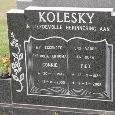 KOLESKY Pieter G. 1929-2006 &amp; Constance Fiona 1941-2000