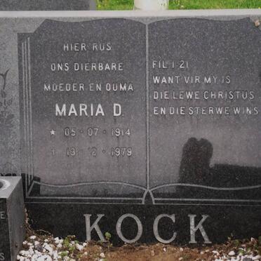 KOCK Maria D. 1914-1979