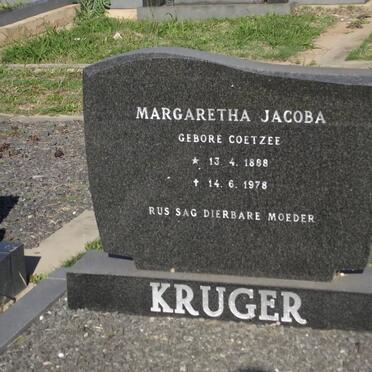 KRUGER Margaretha Jacoba nee COETZEE 1888-1978