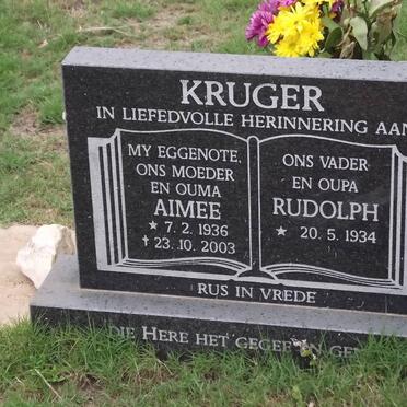 KRUGER Rudolph 1934-2011 &amp; Aimee 1936-2003