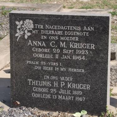 KRUGER Theunis H.P. 1889-1967 &amp; Anna C.M. 1923-1964