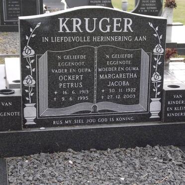KRUGER Ockert Petrus 1913-1995 &amp; Margaretha Jacoba 1922-2003