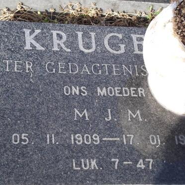 KRUGER M.J.M. 1909-1985