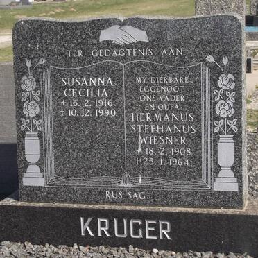 KRUGER Hermanus Stephanus Wiesner 1908-1964 :: BEZUIDENHOUT Susanna Cecilia formerly KRUGER 1916-1990