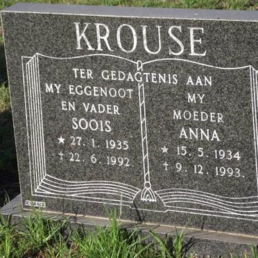 KROUSE Soois 1935-1992 &amp; Anna 1934-1993