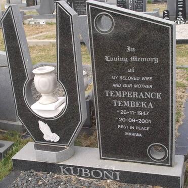 KUBONI Temperance Tembeka 1947-2001