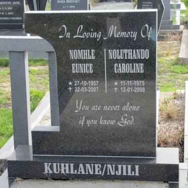 KUHLANE Nomhle Eunice 1957-2007 :: NJILI Noluthando Caroline 1975-2008