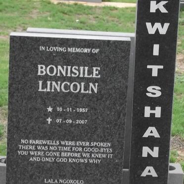 KWITSHANA Bonisile Lincoln 1957-2007